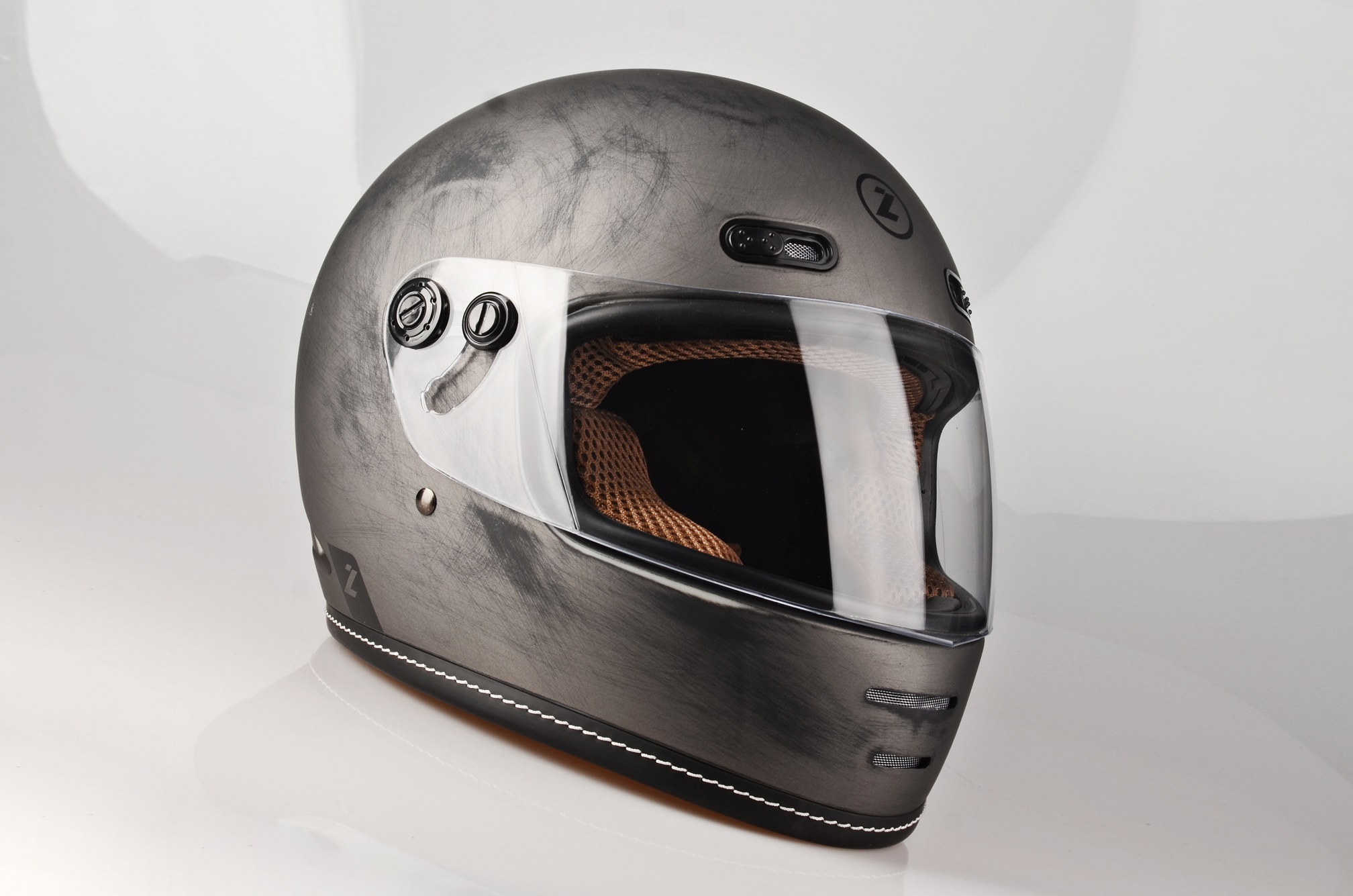 Kask Motocyklowy LAZER OROSHI Cafe Racer kol. szczotkowane aluminium/matowy rozm. M
